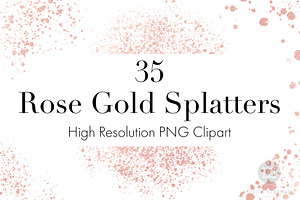 Rose Gold Splatters Clipart