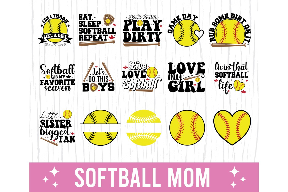 Softball Mom SVG PNG Bundle Shirts, an Object Graphic by EllaMaiyaali (Photo 2 of 6)