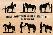 Little Cowboy on Horse Silhouette, a Person Illustration by Gfx Expert Team (Thumbnail 1 of 3)