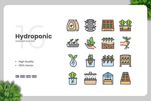 Hydroponic Colored Icons, an Icon by Upnowgraphic