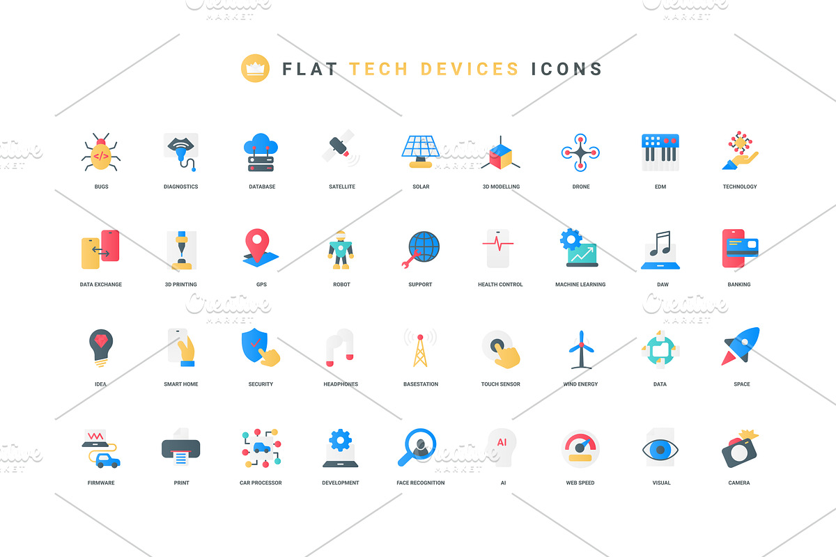 Modern technology future data icons, a Technology Illustration by Lemberg Vector