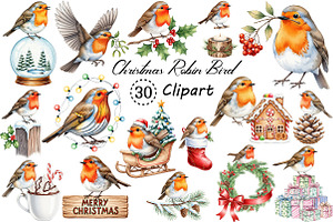 Christmas Robin Bird PNG Clipart, an Illustration by Creative Art
