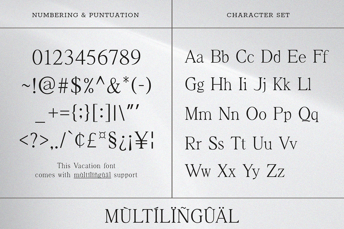 Vacation - Modern Serif Typeface, a Serif Font by Font Kingdom (Photo 3 of 6)