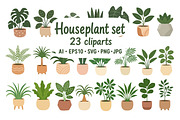Houseplant set, a Decorative Illustration by ananastya (Thumbnail 1 of 3)