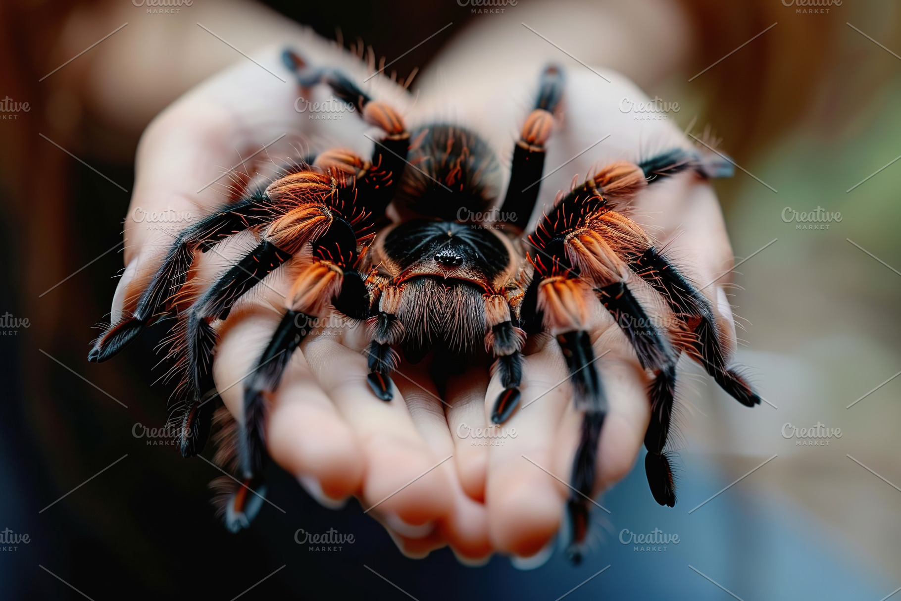 Big tarantula spider on female hands, an Animal Photo by AlyaAnd