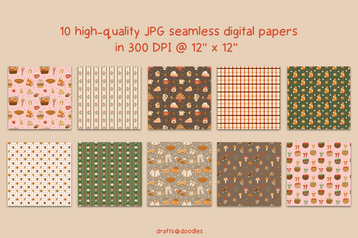 Fall Favorites Clipart and Patterns, a Pattern Graphic by Drafts n Doodles (Photo 6 of 14)