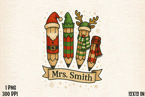 Custom Tecaher Christmas Png, an Illustration by Designworld