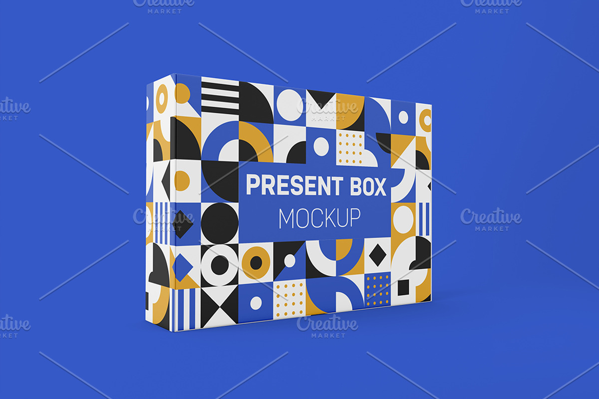 Present Box Mockup, a Packaging Mockup by Qaleb Studio (Photo 1 of 3)