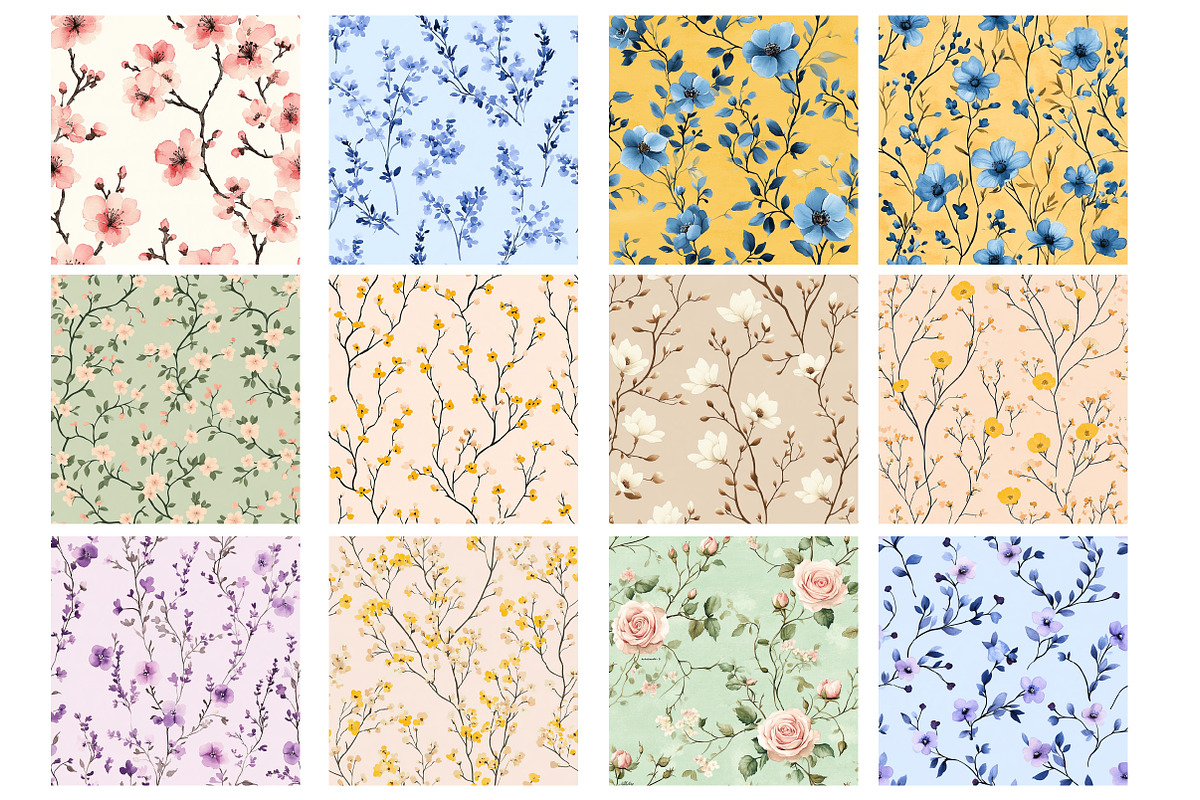 Victorian Floral Seamless Pattern, a Pattern Graphic by Design Market (Photo 2 of 4)