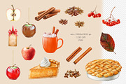 Thanksgiving Watercolor Clipart, a Seasonal Illustration by AnitaPol (Thumbnail 2 of 17)