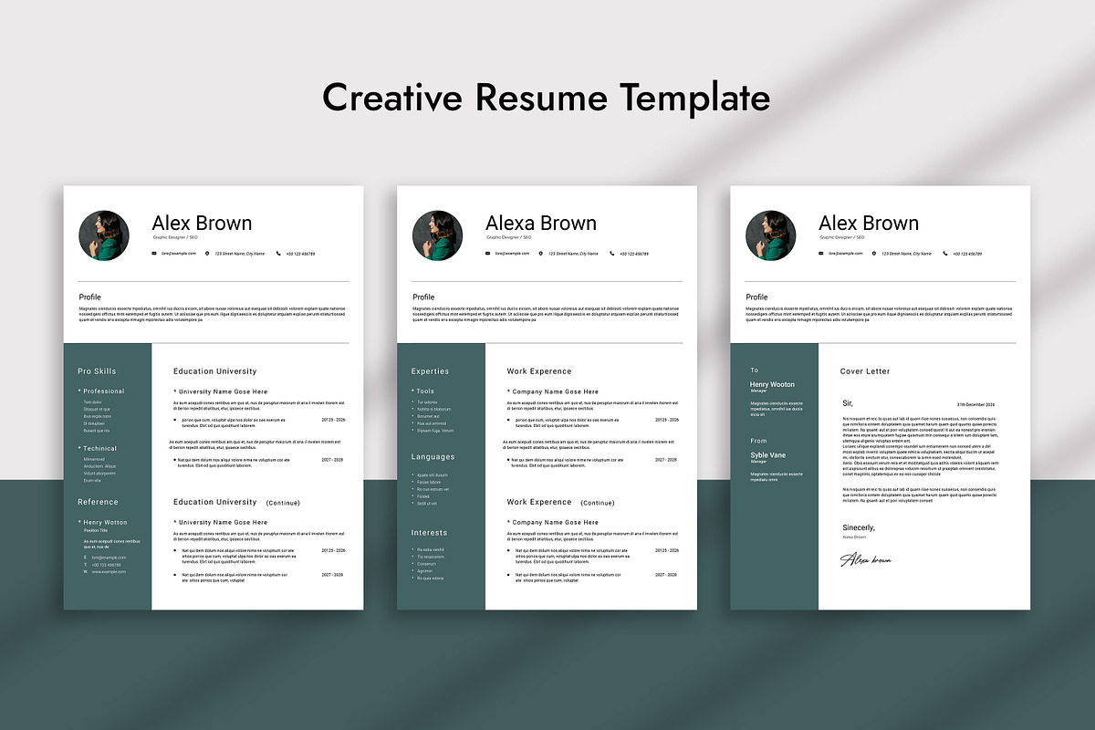 Creative Resume Template, a Resume Template by slidestock55 (Photo 5 of 6)