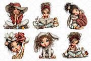 Whimsical Easter Girl Clipart, an Illustration by Black Bird Studio (Thumbnail 5 of 6)