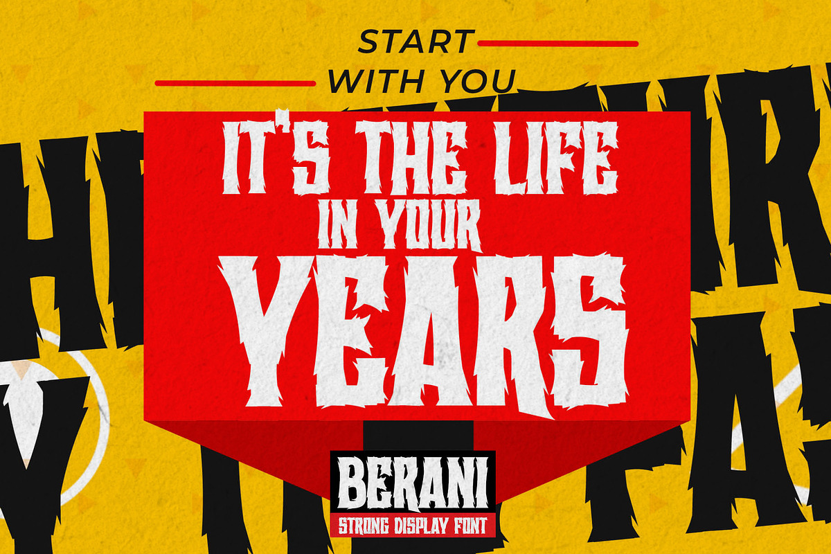 BERANI - Strong Display Font, a Font by Gassstype (Photo 2 of 8)