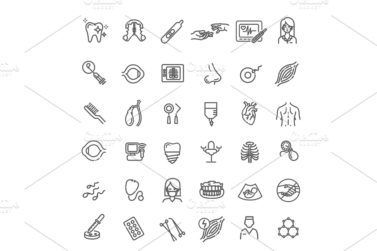 Medicine Icons set, a Healthcare Illustration by Tettygreen