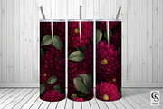 Burgundy Dahlia Flower Digital Paper, a Pattern Graphic by Creative Store (Thumbnail 3 of 5)
