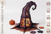 Halloween Witch Hat Lantern Cut File, an Object Graphic by WoodoraCut (Thumbnail 8 of 9)