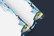 Blue Marine World Watercolor, an Animal Illustration by CreativeValuation (Thumbnail 8 of 12)