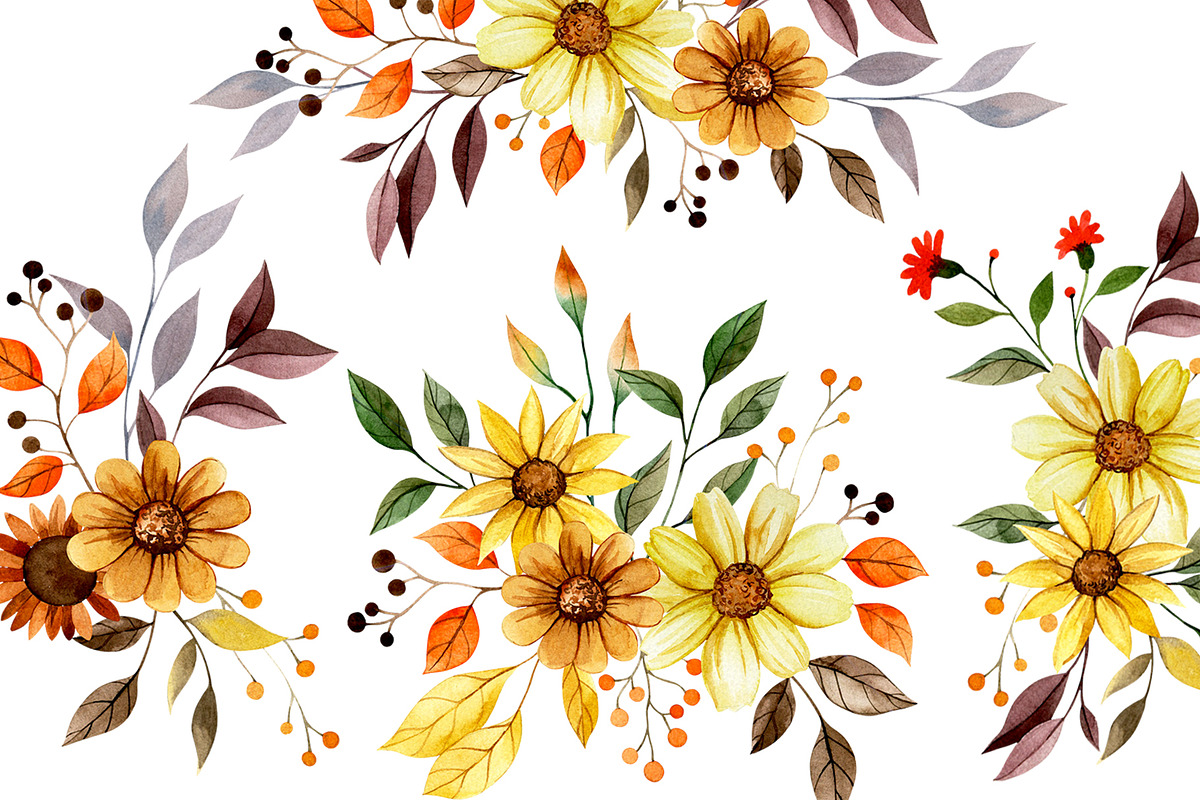 Autumn Flowers. Watercolor, a Seasonal Illustration by made by Tanya (Photo 2 of 5)