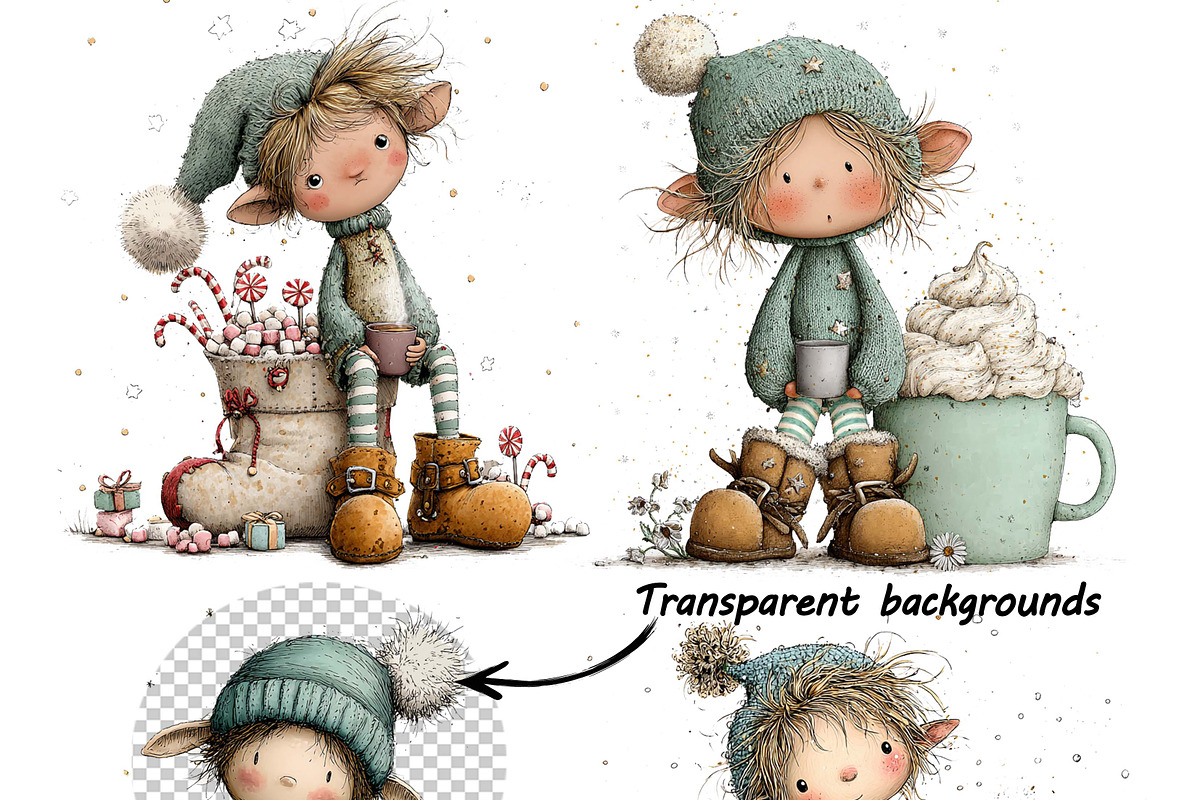 Whimsical Festive Christmas Elf, a Graphic by one-touch (Photo 10 of 10)