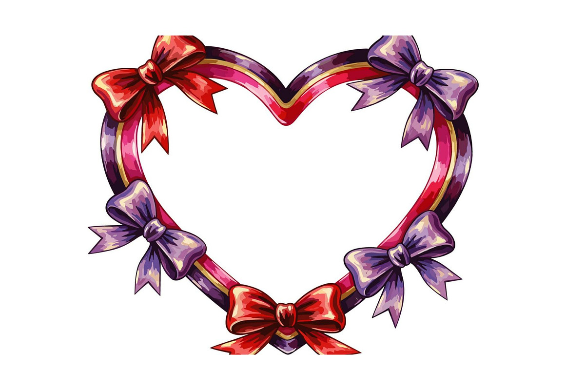 Valentine Heart Frame Bow Collection, a Person Illustration by Designer_Momina (Photo 6 of 17)