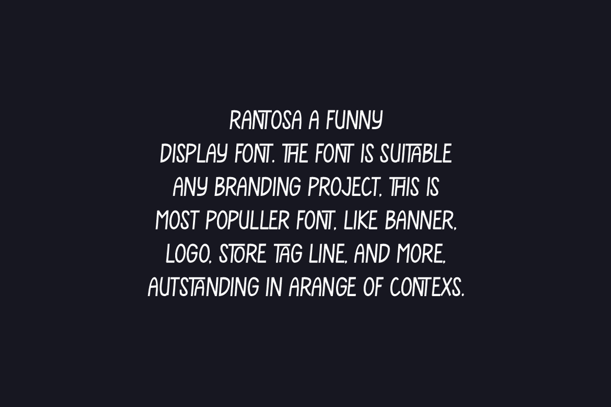 Rantosa - Funny Font, a Sans Serif Font by Iqsiart Studio (Photo 2 of 7)