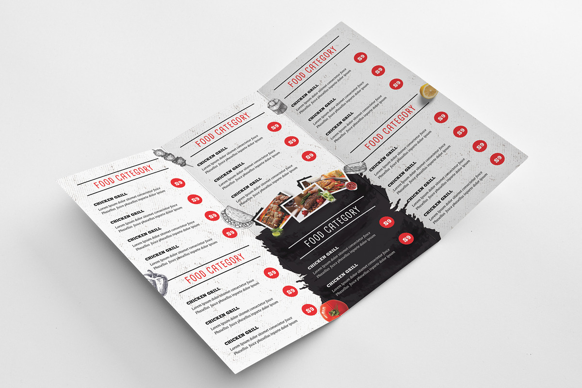 Restaurant Menu Trifold Brochure, a Brochure Template by GreenPixi (Photo 4 of 4)