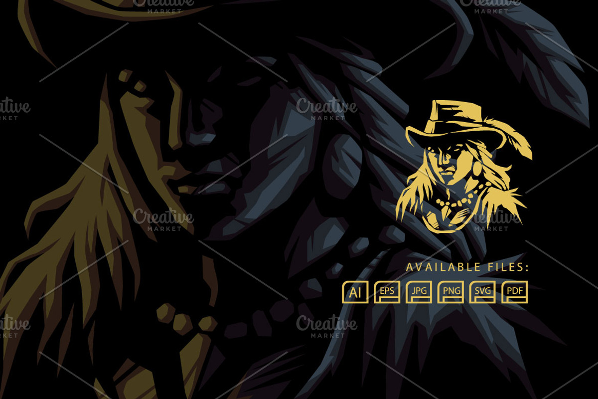 Cowgirl Shadow Logo, a Branding & Logo Template by Kongstones_std (Photo 2 of 3)