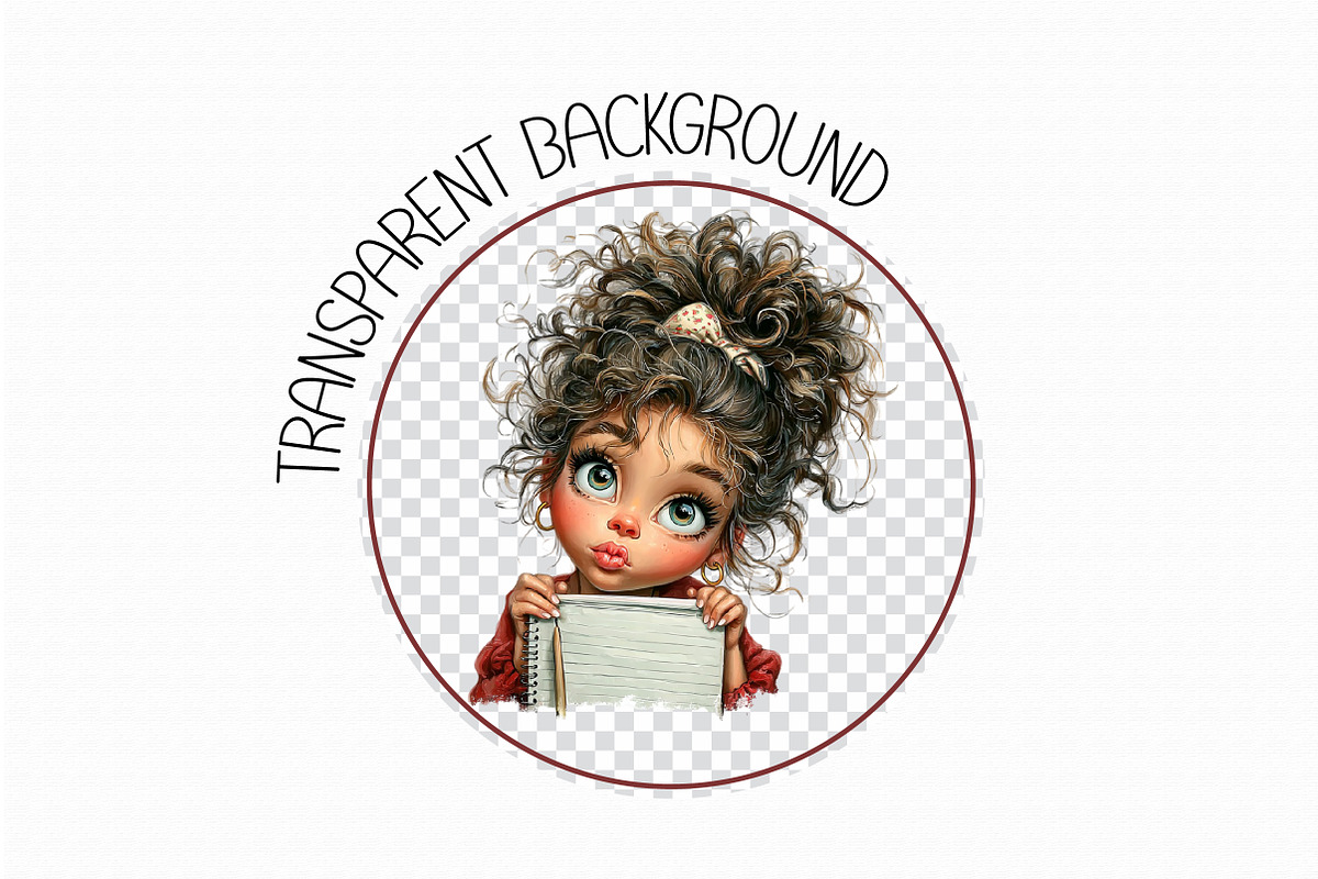 Whimsical Girl Peeking Clipart, an Illustration by Libby Wishes (Photo 7 of 7)