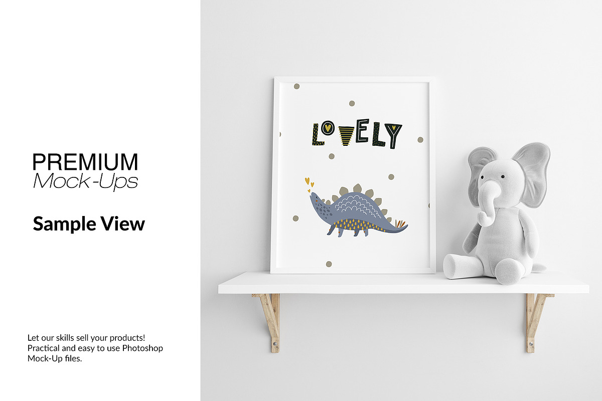 Nursery Wall & Frame Mockups, a Product Mockup by mock-ups (Photo 4 of 12)