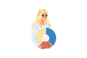 Project manager holding pie chart, a Finance Illustration by pikepicture