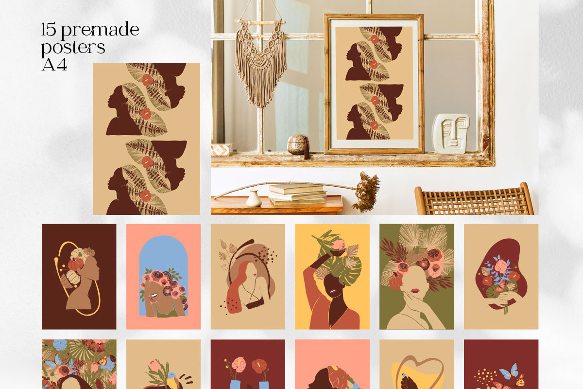 Autumn Women. Floral Abstract Set, an Object Graphic by Julie&Taily (Photo 19 of 21)