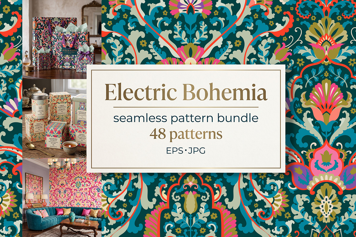 Electric Bohemia Seamless Patterns, a Pattern Graphic by Sonulkaster (Photo 1 of 10)