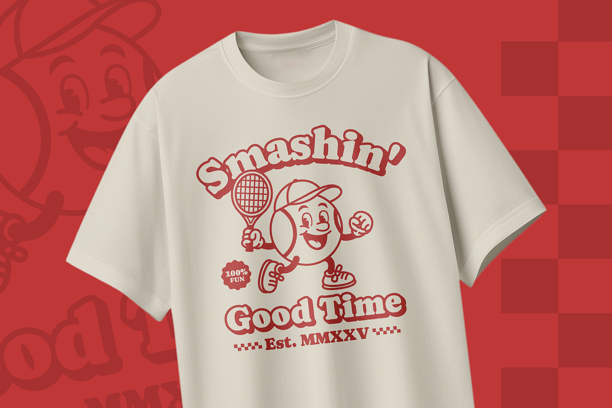 Tennis Illustration Retro Tshirt preview 3