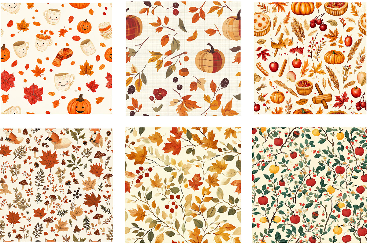 Cozy Fall Digital Paper, a Pattern Graphic by Designking (Photo 3 of 4)