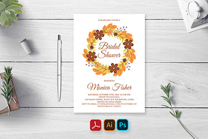 Fall Bridal Shower Invitation Card
