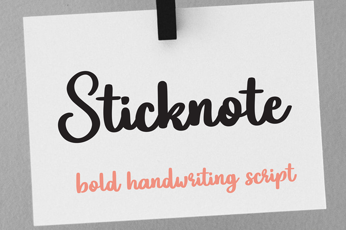 Sticknote - Bold Handwriting Font, a Script Font by LetterJos (Photo 1 of 6)