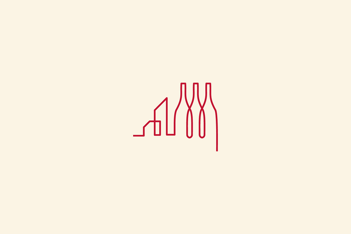 city bar, drink club creative logo