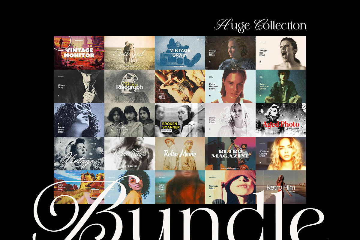 50 in 1 Vintage Effects Bundle, a Layer Style Add-On by pixelbuddha.net (Photo 3 of 54)