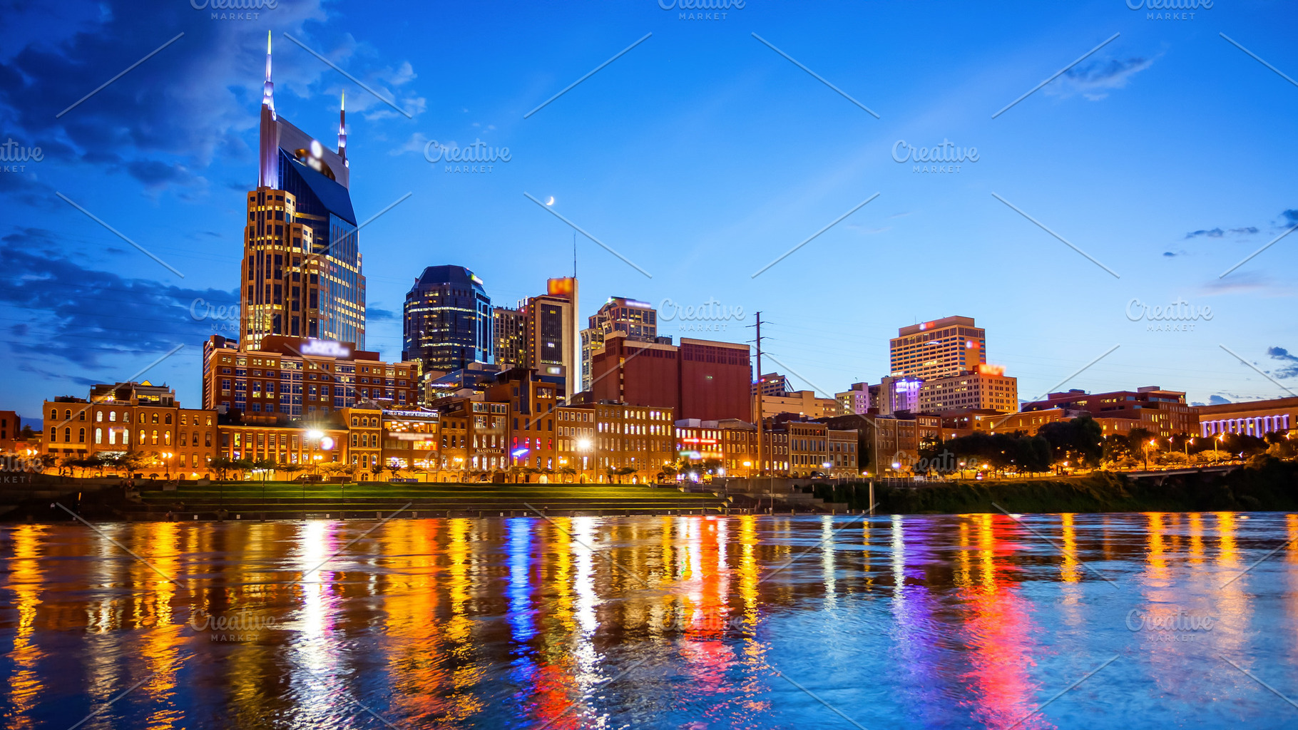 Downtown Nashville, Tennessee Citysc, a Photo by CrackerClips Stock Media