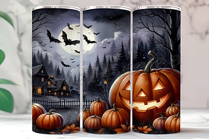 Spooky Pumpkins Tumbler Wrap PNG