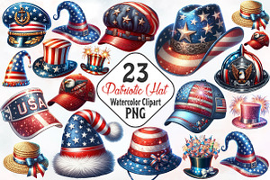 Patriotic Hat Sublimation Clipart, an Illustration by RobertsArt