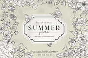 Hand-drawn Line Art Summer Flowers, a Decorative Illustration by La Petite Line Art (Thumbnail 1 of 12)