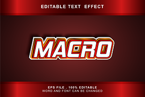 Macro Text Effect Editable