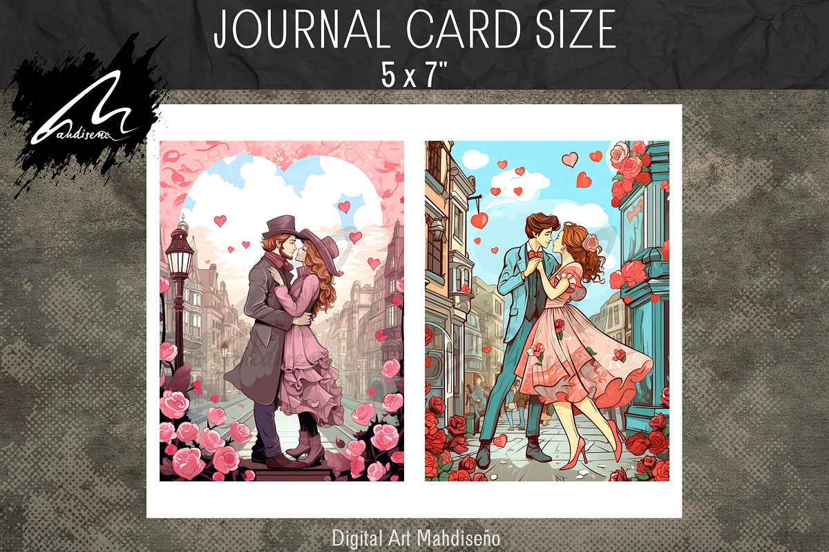 Victorian Romantic Lovers Paper Kit, a Person Illustration by Digital Art Mahdiseño (Photo 5 of 9)