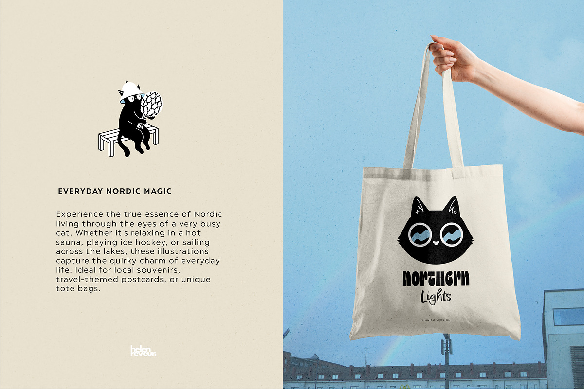 Everyday Nordic Cats Illustrations, an Animal Illustration by helenreveur (Photo 2 of 5)