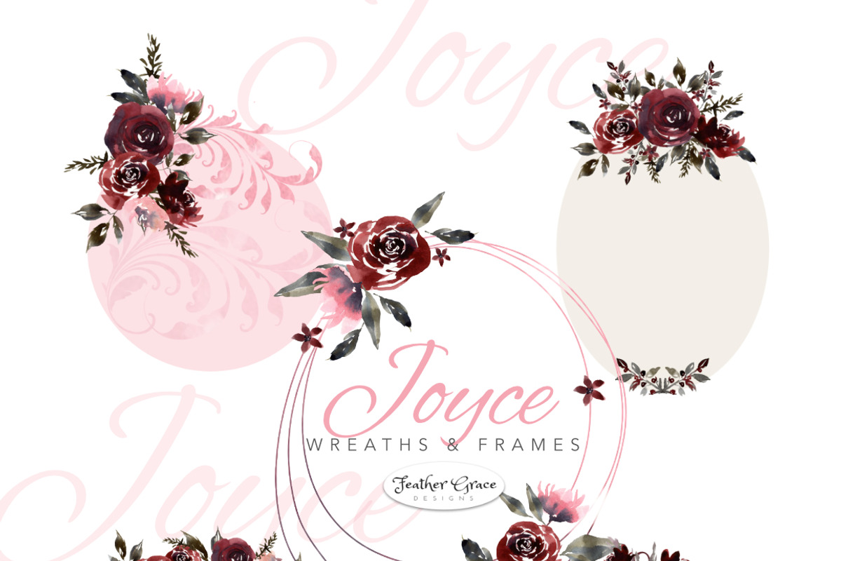 Burgundy Florals, Wreaths, an Illustration by Feather Grace Designs (Photo 11 of 13)