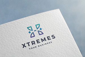 Xtremes Abstract X Sparkle Logo, a Branding & Logo Template by Design_Planet