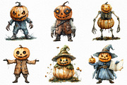 Watercolor Halloween Pumpkin Man, an Illustration by Craft Nest (Thumbnail 4 of 6)