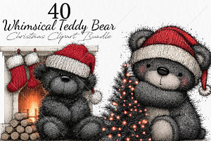 Whimsical Teddy Bear Christmas PNG, a Seasonal Illustration by Canvas Craft