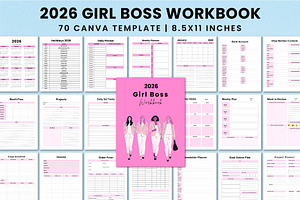 2026 Girl Boss Workbook For KDP, a Stationery Template by Shumaya